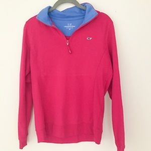 Vineyard vines pink quarter zip